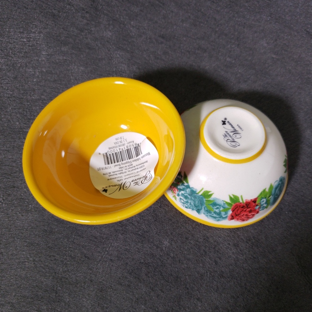 Pioneer Woman Set of 2 Floral Stoneware Dip /Condi